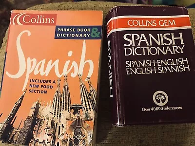 Collins Gem Spanish Spanish/English  Dictionary Phrase Book For Study And Travel • £1.50