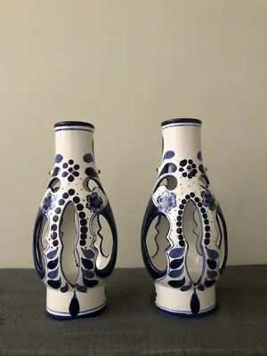 Delft Style CUTOUT LIGHT COVER LAMP LANTERN Candle CHIMNEY Blue White Porcelain • $19
