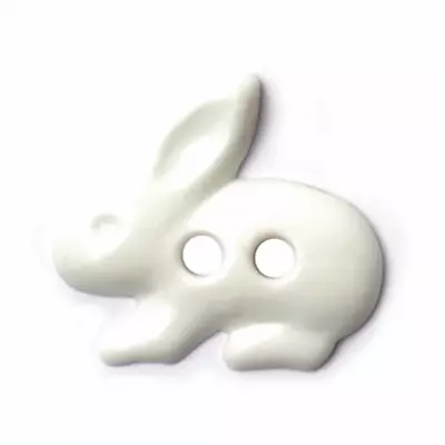ABC Buttons 18mm White Rabbit Button 2 Hole Nylon 28 Lignes • £2.40