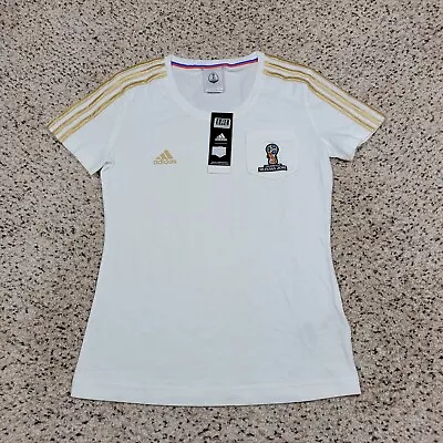 Fifa World Cup Shirt Womens Small White Adidas Short Sleeve Russia 2018 Soccer • $17.21