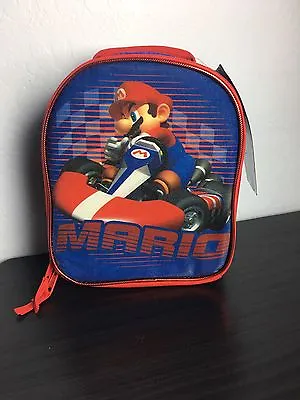 New NWT NINTENDO MARIO KART Wii Red & Blue INSULATED LUNCHBOX Cooler Bag • $22.99