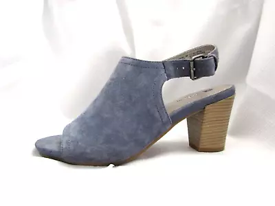 WHITE MOUNTAIN GRAY SUEDE LEATHR Heeled Slingback Sandals MULES OPEN-TOE PUMPS 8 • $14.99