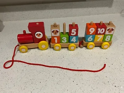 £6.50 • Buy John Lewis Stackable Number Pull Along Wooden Train DOG DOGGIE