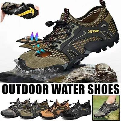 Shoes Men Aqua Shoes Wading Shoes Outdoor Hiking Shoes Mesh Camping Water Shoes • $35.19