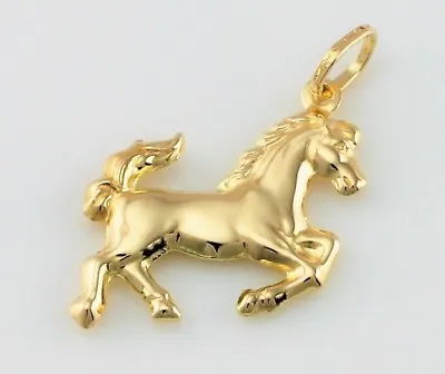 9ct Yellow Gold Horse Pendant / Charm • £56.99