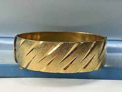 Womens Vintage 9ct Rolled Gold Bangle 375 9k Designer Chain Wide Bracelet  43g • £30