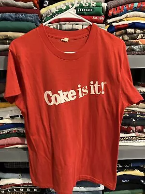 Vintage 80s Coca Cola Kmart Coke Is It! Single Stitch T-Shirt Men's Large 19x27 • $20