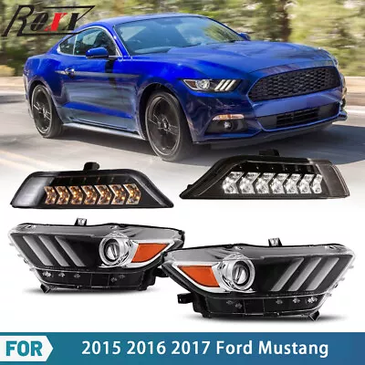 Fit 2015 2016 2017 Ford Mustang HID/Xenon Headlights+LED Fog Lights Turn Signal • $389.98