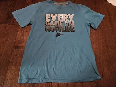 Nike “Every Game I'm Hustlin'” T-Shirt Men's Medium Blue Used Condition  • $11.75