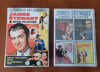James Stewart 4 Classic Movie Collection Vintage Art Series DVD Vertigo Harvey  • $12