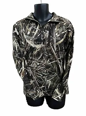 Drake Waterfowl Jacket Mens M 1/4 Zip Realtree Max-5  Camouflage Fleece • $29.25