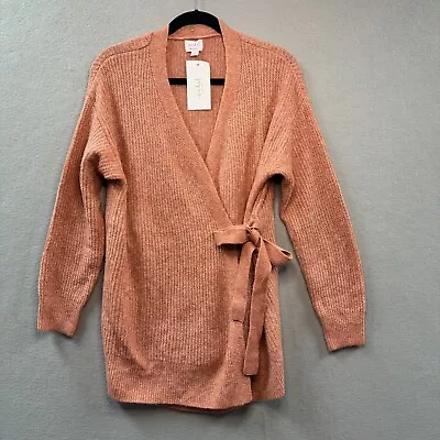 Isabel Maternity Sweater Wrap Cardigan Womens Medium Knit Orange M • $11.20