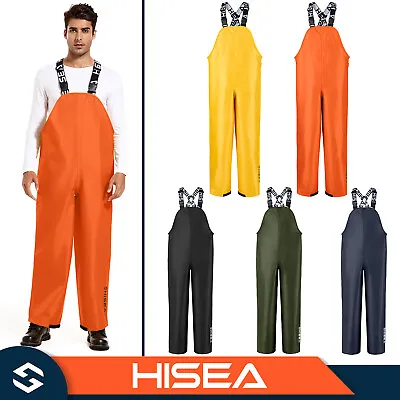 HISEA Rain Bib Overalls Waterproof Fishing Pants Work Sailing Rain Gear Workwear • $36.99