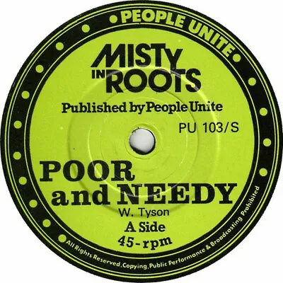 MISTY IN ROOTS: Poor And Needy / Follow Fashion (UKMINTNOS) • £169.99