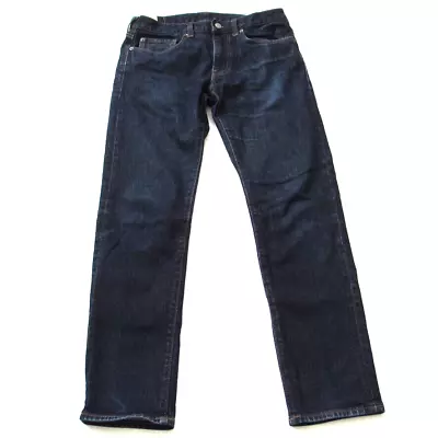 J Crew 484 Jeans Mens 30 Slim Fit Straight Leg Stretch Dark Wash Blue Denim Zip • $24.11