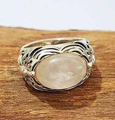 Rainbow Moonstone Designer Statement Solid 925 Silver Handmade Men's Ring S249 • $13.59