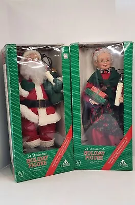 Holiday Creations 24 Inch Santa & Mrs Claus Animated Figure Lighted Motion  • $120