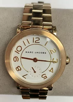 Marc Jacobs MJ3470 Riley White Dial Gold Tone Stainless Steel Women's Watch • $70