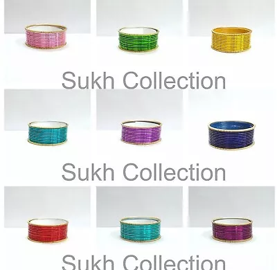 Indian Ethnic Metal Plain Bangles 12Pcs Churi Bracelet Women Fashion Jewelry Set • $5.95