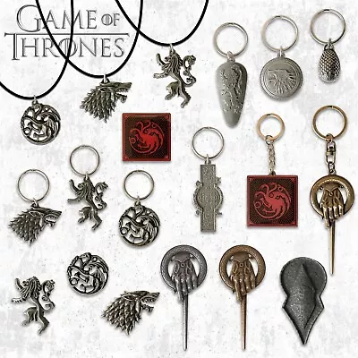 Official Game Of Thrones Metal Keyring Pin Badge Lannister Stark Targaryen GoT • £6.98