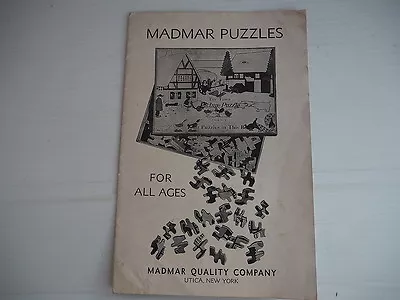 Rare Vintage Madmar Puzzle Catalog Utica New York Maps Blue Ribbon Interlox Wow • $49.99