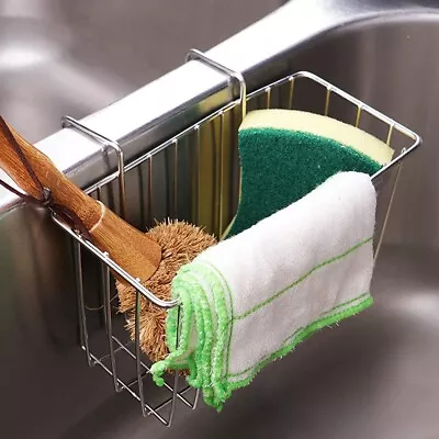 Stainless Steel Kitchen Sink Caddy Tidy Storage Holder Rack Cleaning Organizer A • $16.06