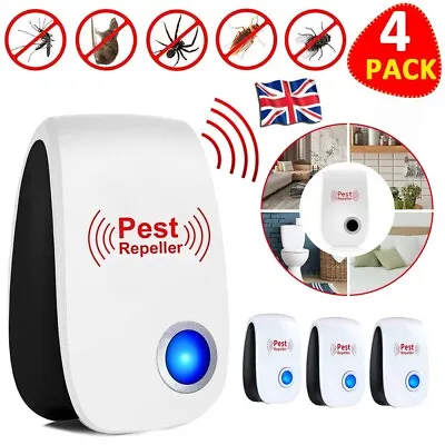 4X Ultrasonic Pest Repeller Electric UK Plug Anti Insect Bug Rat Spider Mosquito • £9.99