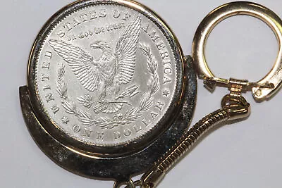 1878-P $1 7/8 TF Morgan On A Spinner  Base Metal  Key Chain CLEANED COIN (NUM912 • $190