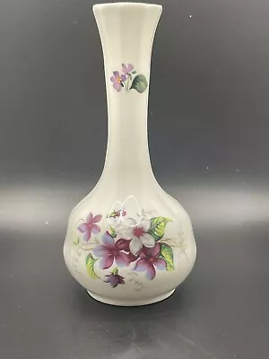 Ceramic Vintage Bud Vase Bone China Floral Print  Healacraft England Gold Trim • $20