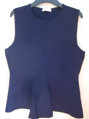 $120 • Buy Scanlan Theodore M 10 12 Ink Dark Navy Crepe Knit Top Italian Yarn NEW RRP $350