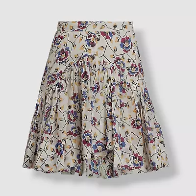 $380 Isabel Marant Women's White Cotton Floral Mini Skirt Size FR 34/ US 2 • $121.98