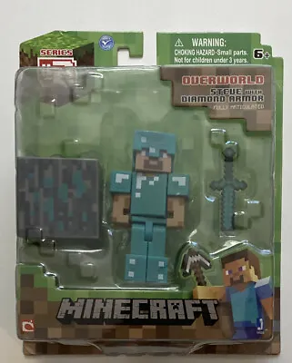 Minecraft Diamond Steve Figure Pack Articulated Armor Jazwares New Toy Gift • $13.99