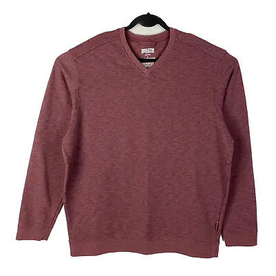 Duluth Trading Mens Sweatshirt L Red Loophole Long Sleeve V Neck • $9.98