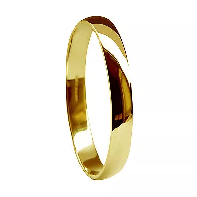 2mm 18ct Yellow Gold D-Shape Wedding Rings UK HM 750 Light Medium Heavy Bands • £128.29