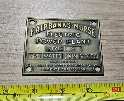 Vintage Fairbanks Morse Electric Power Plant Advertising Brass? Sign  • $34.99