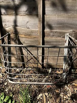 Vintage 50s Farm Big Wall Galvanised ￼Metal Hay Rack Basket Horse Feeder Planter • £22