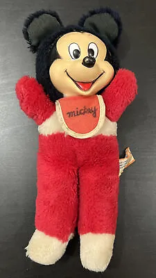 Vintage Walt Disney Productions Mickey Mouse Rubber Face Plush Doll 0223-0997 • $28.45