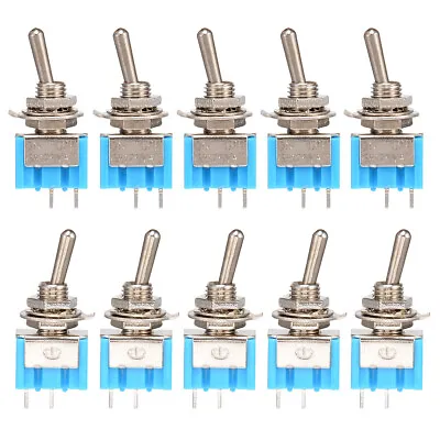 10pcs MTS-101 2 Pin SPST ON-OFF 2 Position 6A 125V AC Mini Toggle  Kit • $4.10