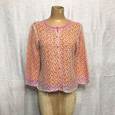 Women's Sigrid Olsen Mohair Cardigan Pink & Orange • $30