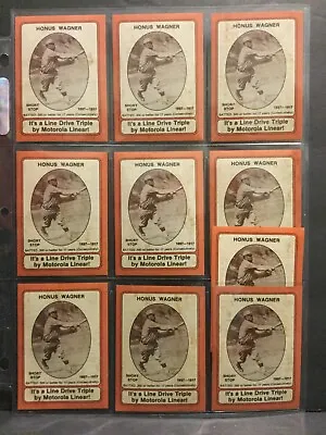 1976 Motorola Old Timers #1 Honus Wagner Lot Of 10 Cards Mixed Condition Sku393E • $19.99
