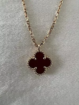 Van Cleef & Arpels Sweet Alhambra Necklace With Pendant 18k Rose Gold Carnelian • $1550