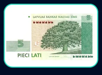 LATVIA Letland - 5 LATI / LATS  - BANK Note 2007 New Signature -UNC  • $33.49