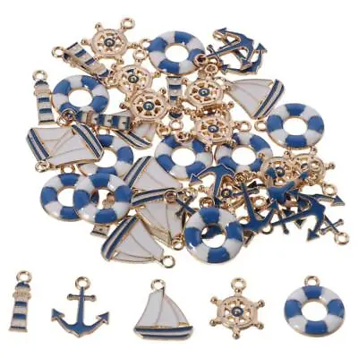 50pcs Alloy Nautical Collection Charms Rudder Boat Charms  Jewelry Making • £5.84