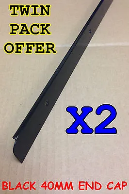 X2 Black Kitchen Worktop Edging Trim END CAP 40mm With Screws *TWIN PACK OFFER* • £12.25