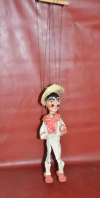 Vintage Plaster Marionette Puppet Mexican Bandit Spanish Wood Feet Hand Painted • $75