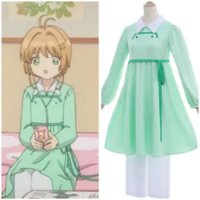 Cardcaptor Sakura:Clear Card KINOMOTO SAKURA Dress Green Pajamas Cosplay Costume • $60