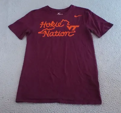 Virgina Tech Hokies Shirt Women's Small Red Short Sleeve Crew Neck Nike Tee • $18.88