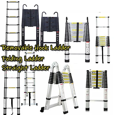 Telescopic Ladder Multi-Purpose Extendable Folding Alu/Steel 2M-6M Ladders Loft • £22