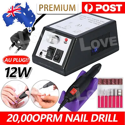 Electric Nail Drill Manicure Kit Professional File Pedicure Machine Acrylic Bits • $24.95