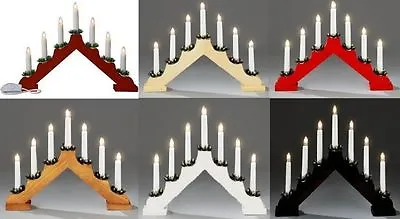 Wooden Candle Bridge Light 7 Bulb Window Christmas Decoration Arch Bridge Light • £12.85